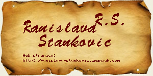 Ranislava Stanković vizit kartica